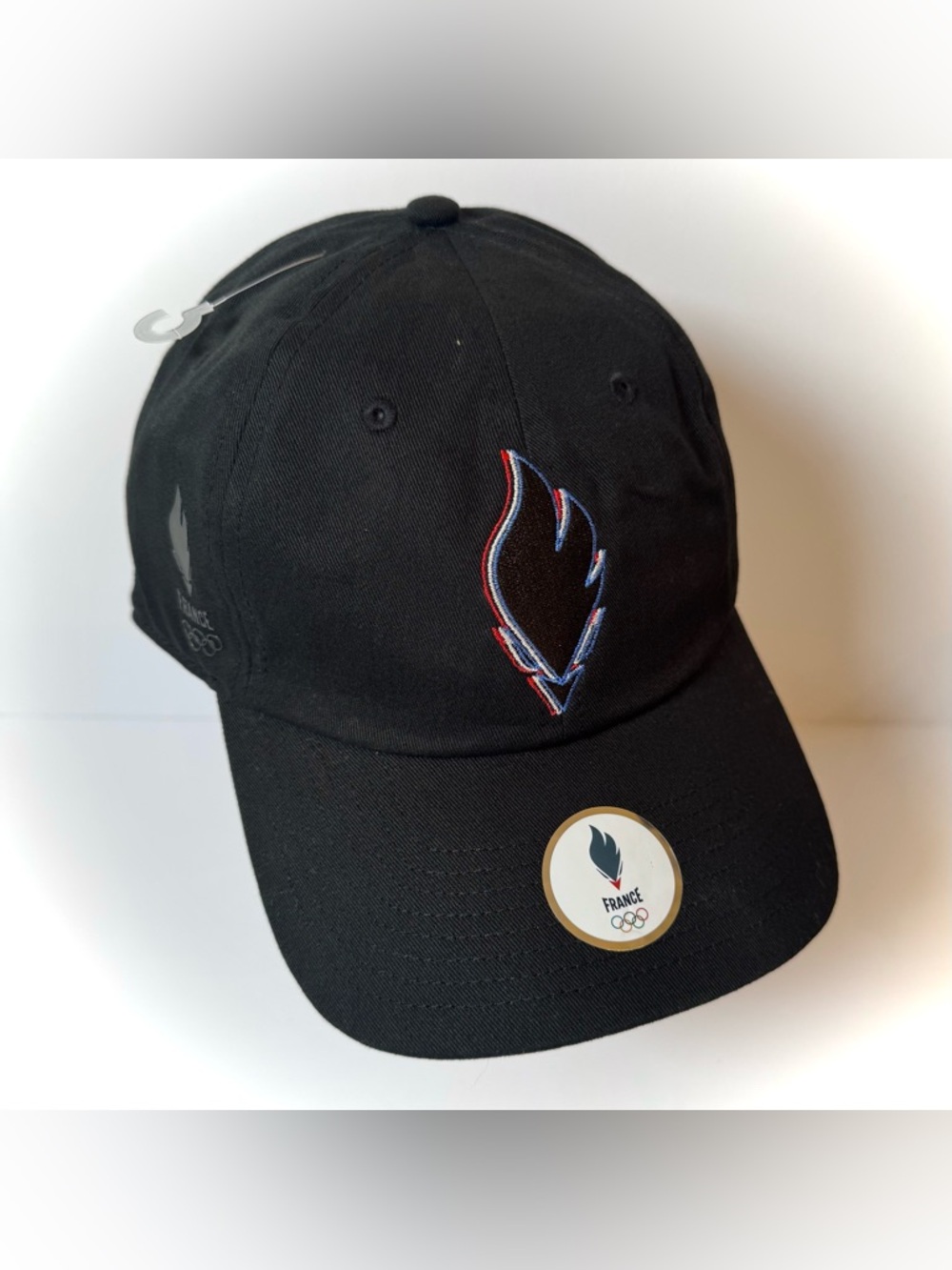 New Team France Paris 2024 Olympics Official Adjustable Black Flame Baseball Hat